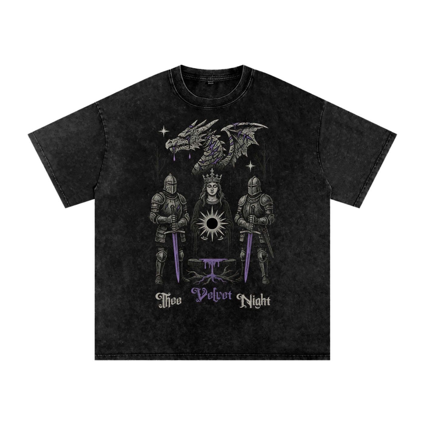 Thee Velvet Night - Premium Acid Wash Tee