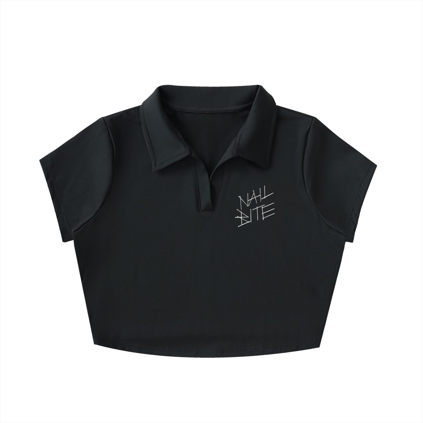 Classic Nail Bite - V-Neck Lapel Crop Top