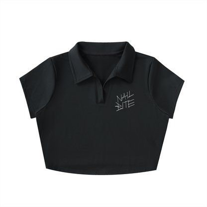Classic Nail Bite - V-Neck Lapel Crop Top