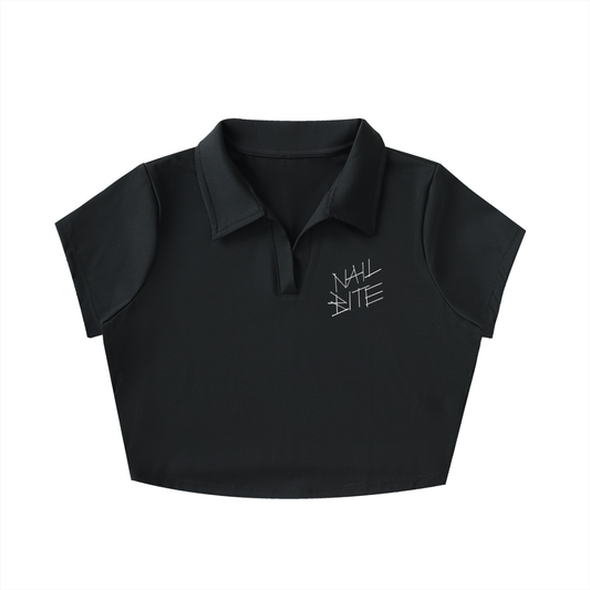 Classic Nail Bite - V-Neck Lapel Crop Top