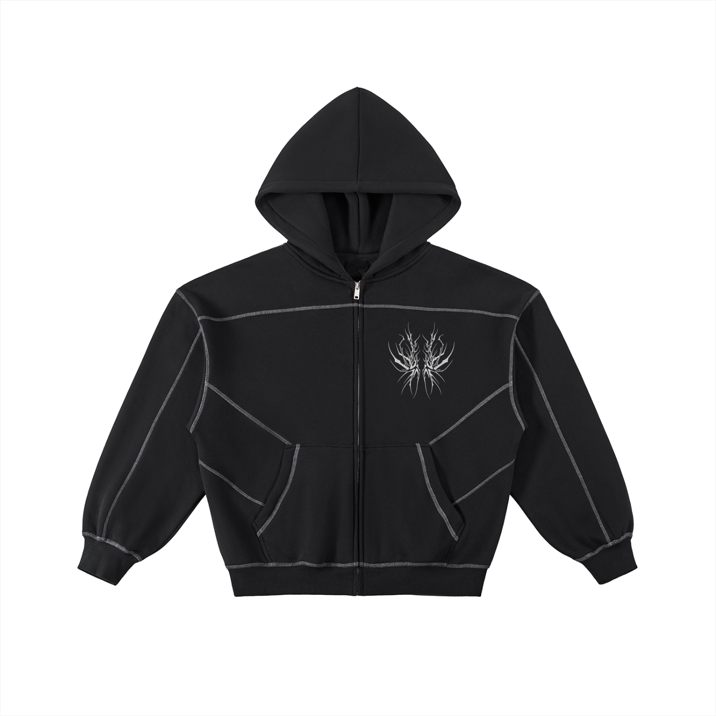 Chrome Contrast-Stitch Hoodie