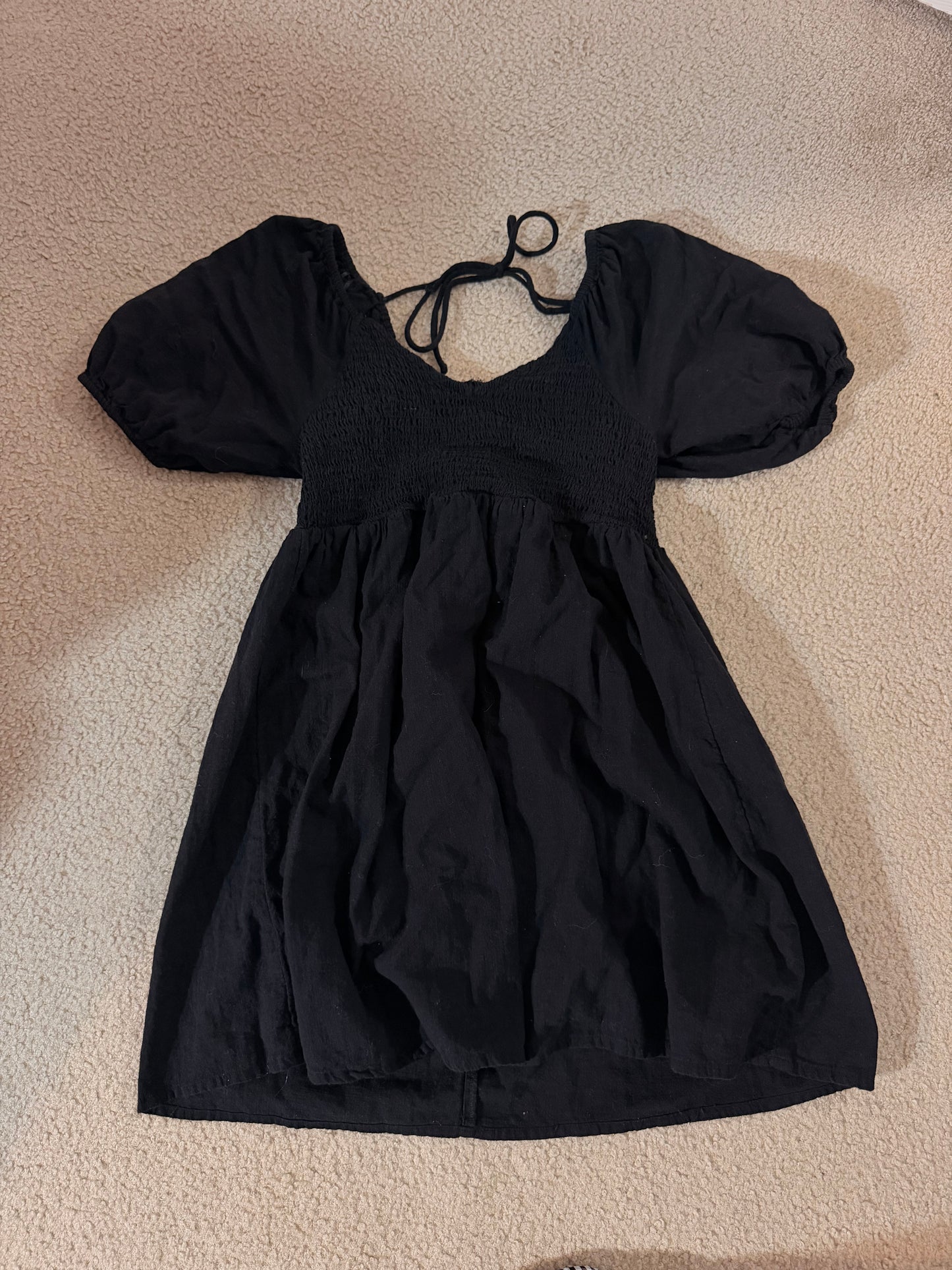 Puff Sleeve Tie-Back Dress - Size S