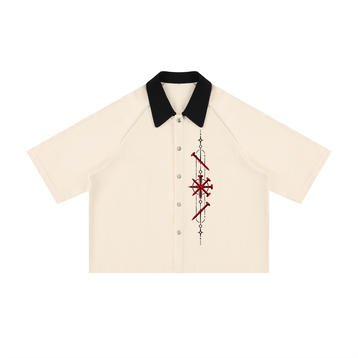 Red Nail Collared Tee