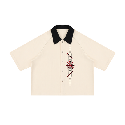 Red Nail Collared Tee