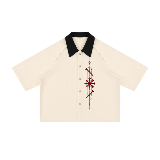 Red Nail Collared Tee