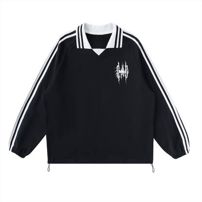 Deathcore Black Horizons Lapel Collar Sweatshirt